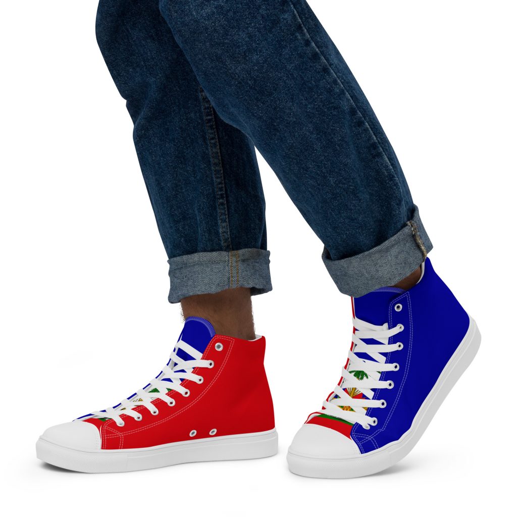 Red and Blue: Men’s high top canvas shoes